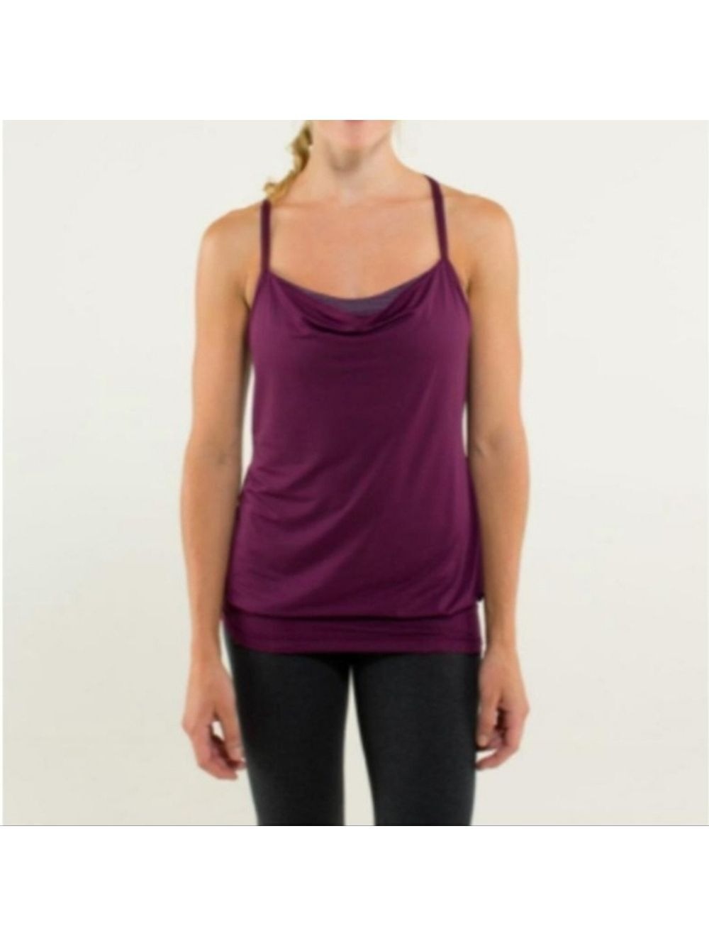 Lululemon Athletica Purple Power Y Top, Size XS.